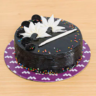 Glossy truffile chocolate cake