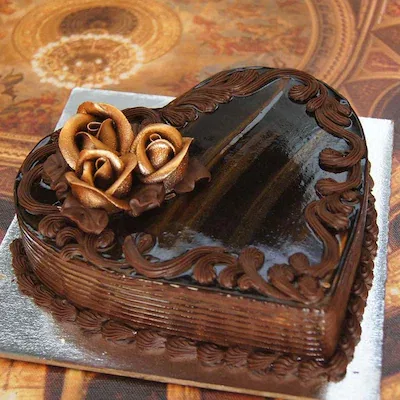 Hearth shape choco truffile cake