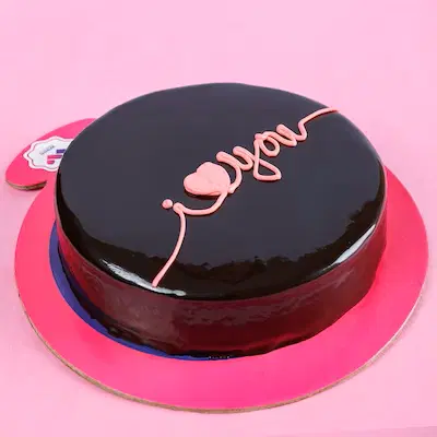 i love u truffile cake
