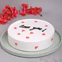 love you  pineapple round cake – image 1