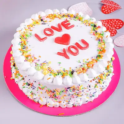 love you venilla cake