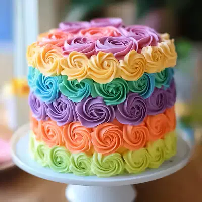 multi colur rich clour vanilla cake
