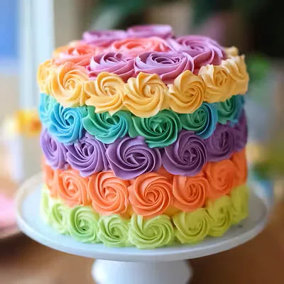 multi colur rich clour vanilla cake