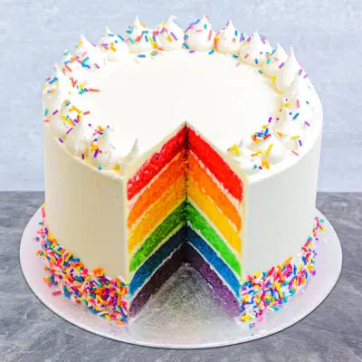 Rainbow sparkle cake
