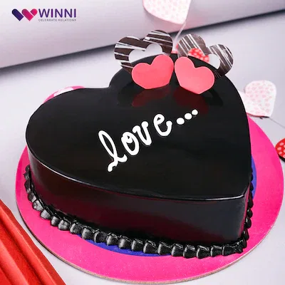 red heart chocolate cake