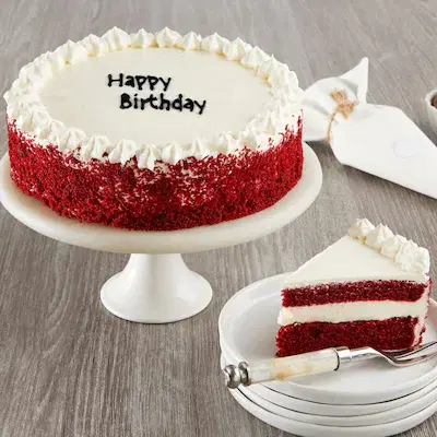 red velvet name cake