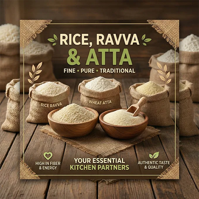 Rice,Atta, Flours & Sooji