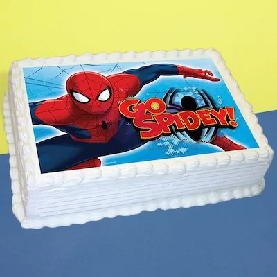 Spiderman venilla photo cake