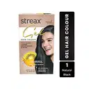 Streax Gel Hair Colour for Women & Men, Natural Black 1, 150 ml I Black I Ammonia Free, Hair Dye |Permanent Hair Colour| 100% Grey Coverage| Brown Hair Color|Lasts Upto 20 Washes – image 1