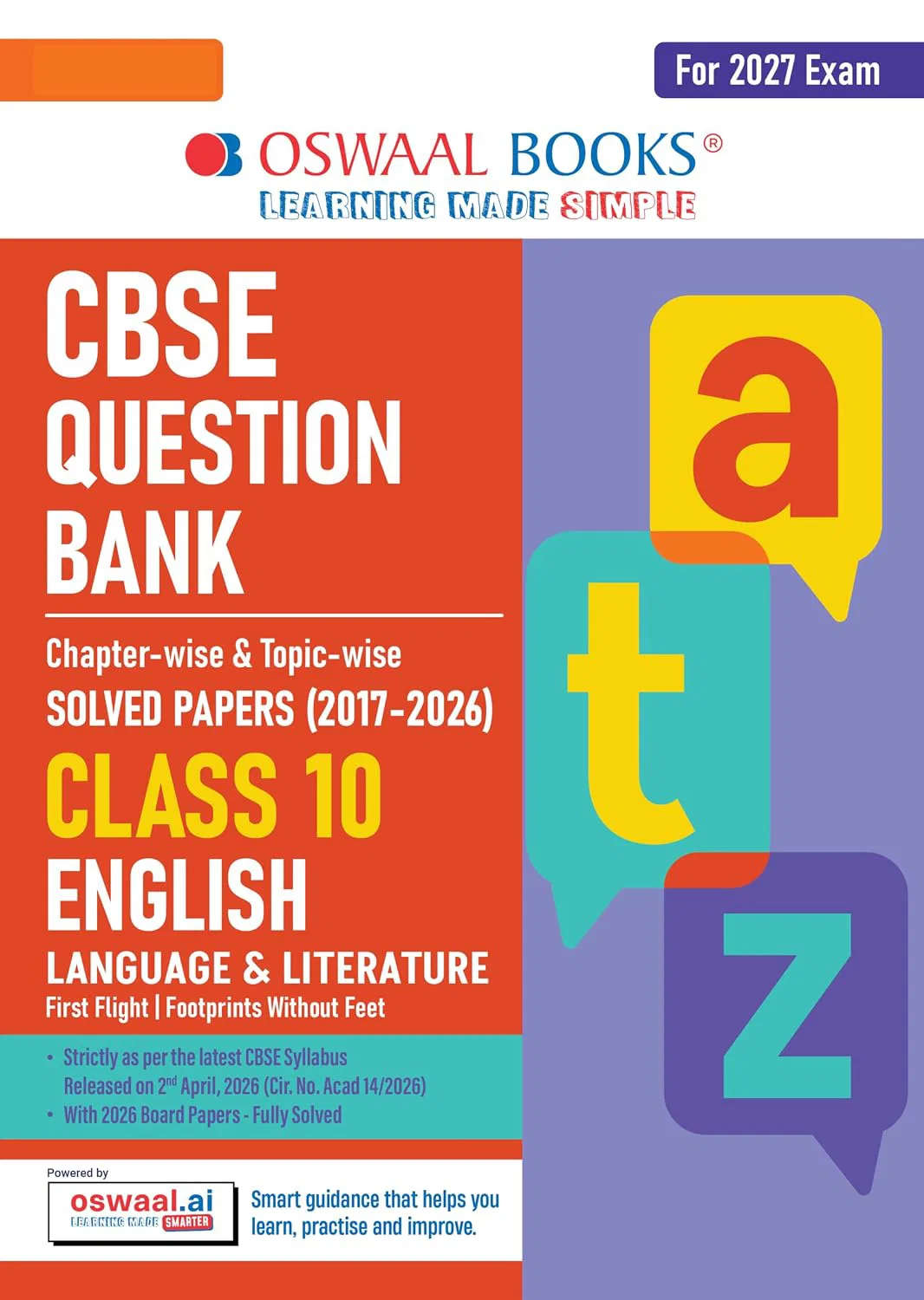 Oswaal CBSE Class 10 English Language & Literature Question Bank