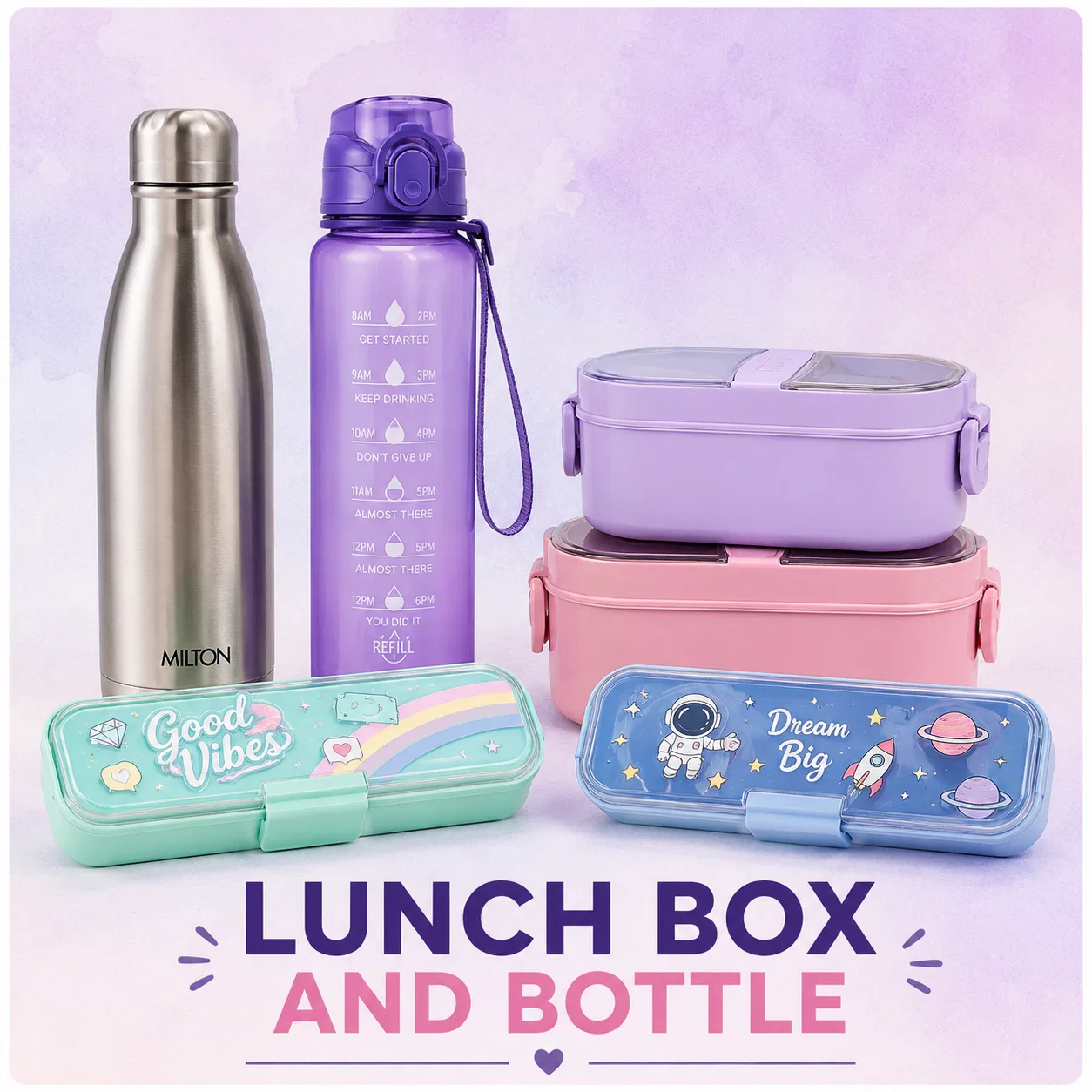 Water Bottel,Pencil box,Lunch boxes,food Paper