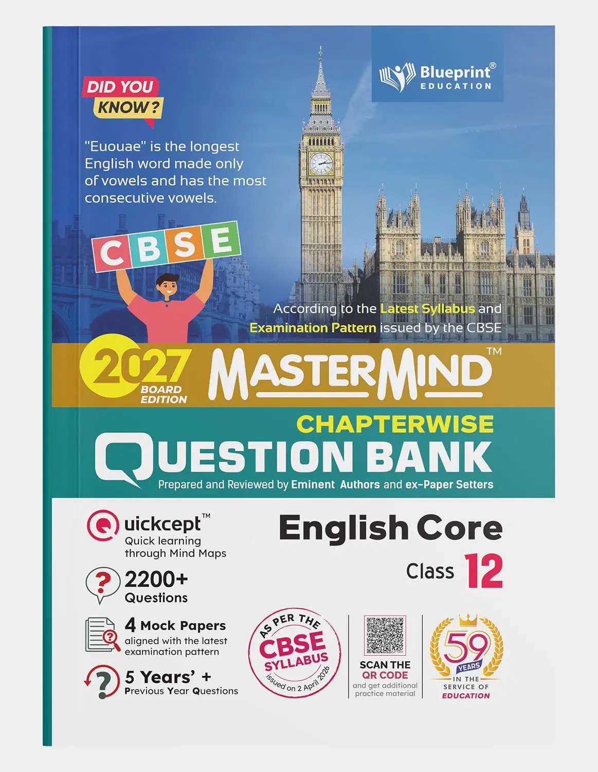 Mastermind CBSE Class 12 English Core Question Bank Exam 2027
