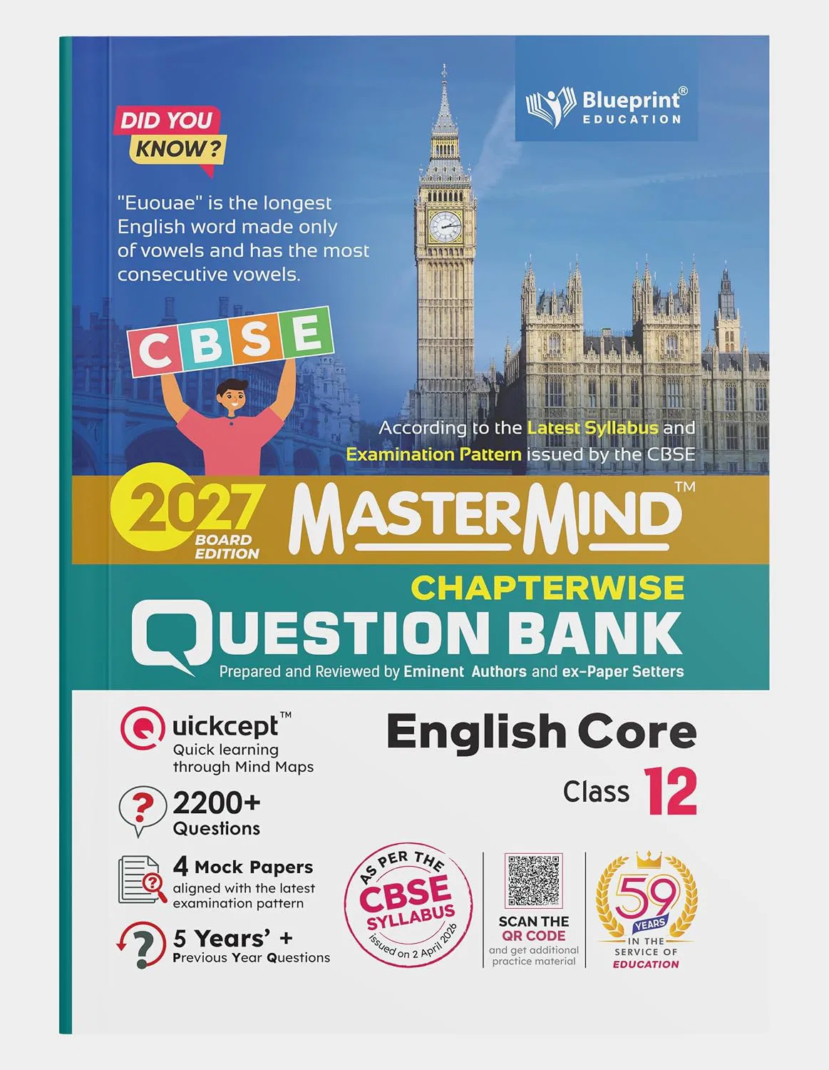 Mastermind CBSE Class 12 English Core Question Bank Exam 2027