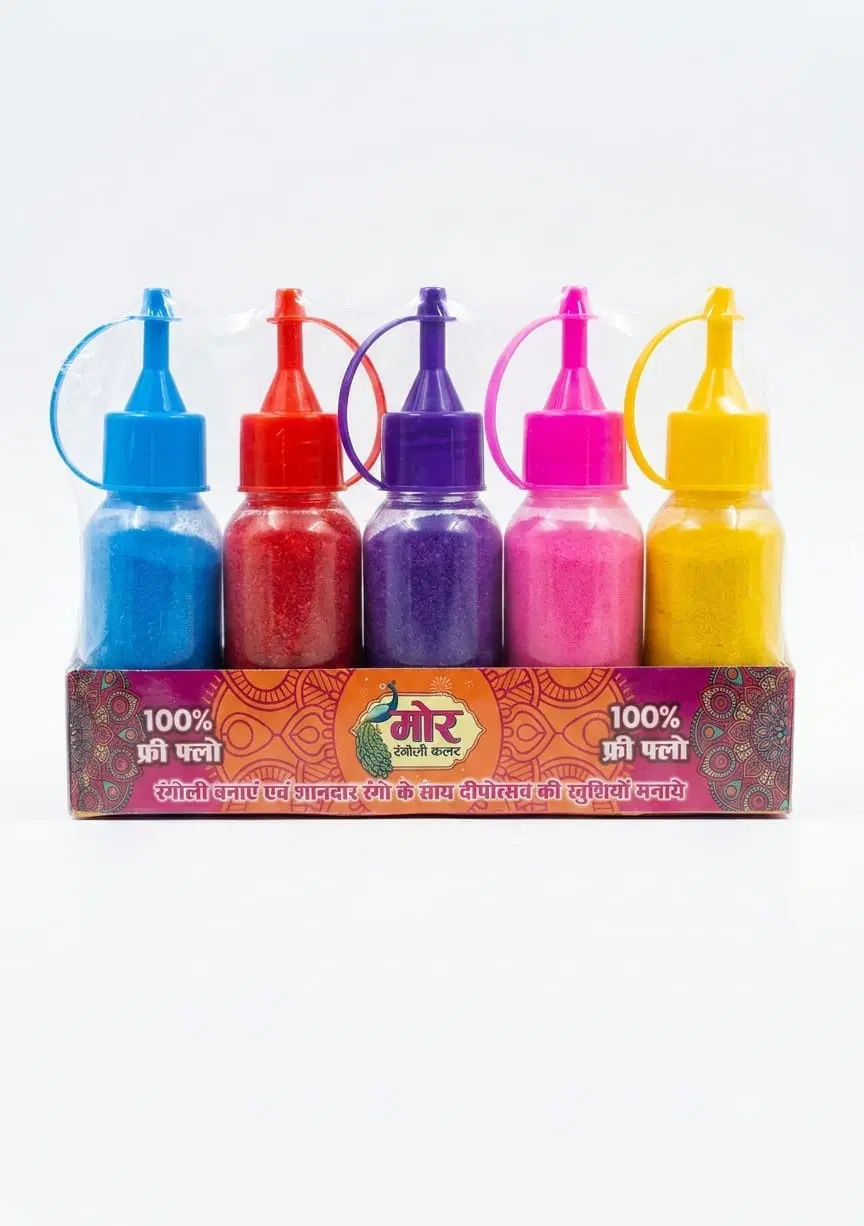Graphene 10 Rangoli Colour Powder Tube Kit Bottles