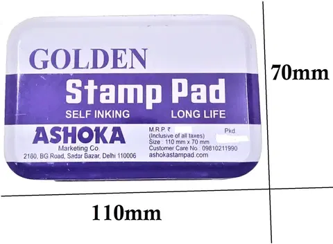 Ashoka Golden Stamp pad - Voilet 95mm x 52mm