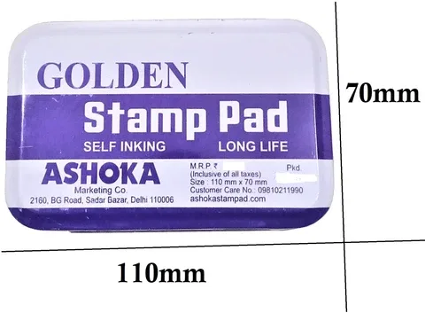 Ashoka Golden Stamp pad - Voilet 95mm x 52mm