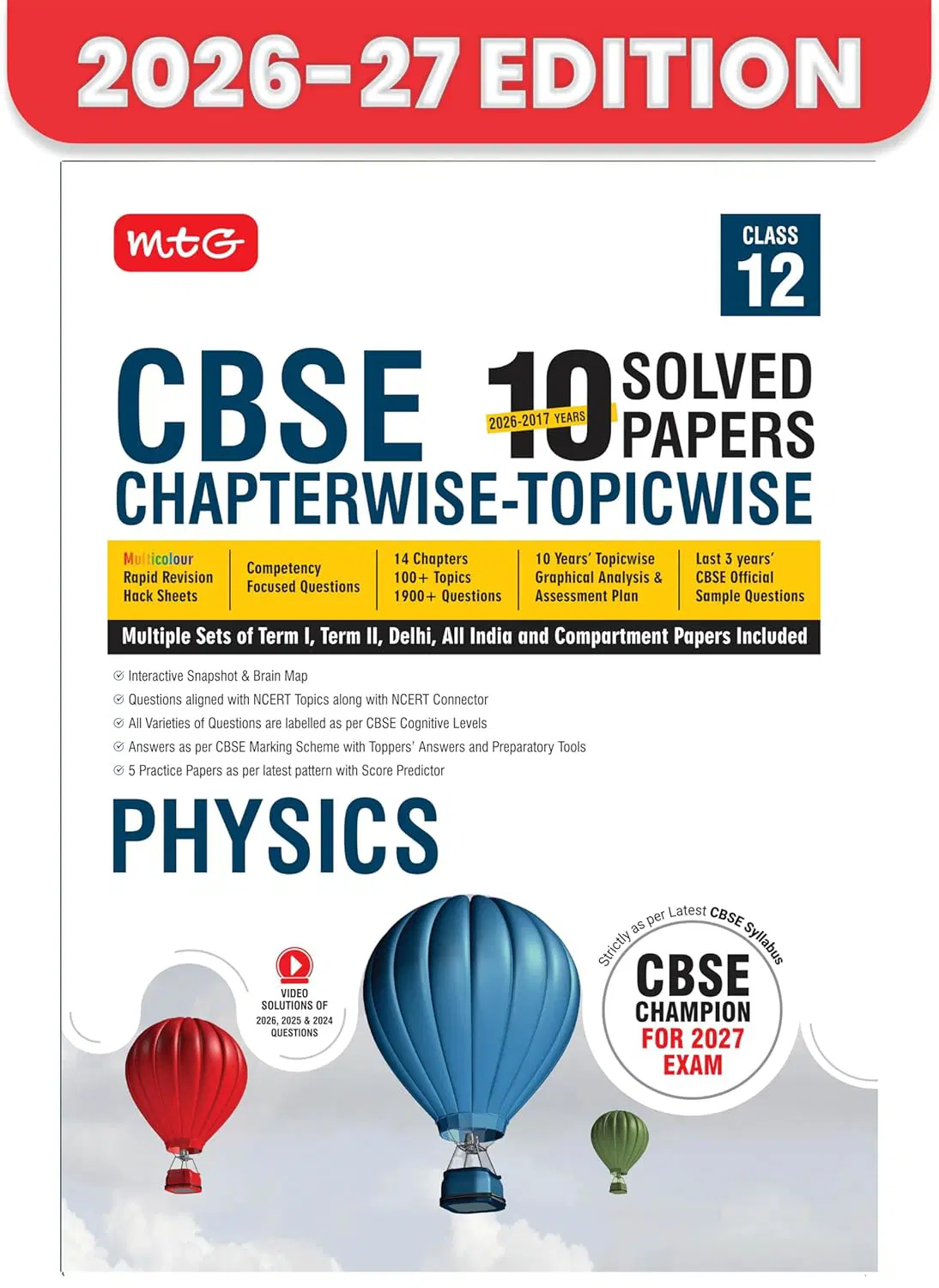 MTG Physics Chapterwise-Topicwise  Solved Paper Class-12