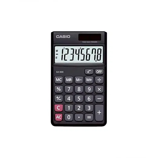 Casio SX-300 Black Portable Calculator