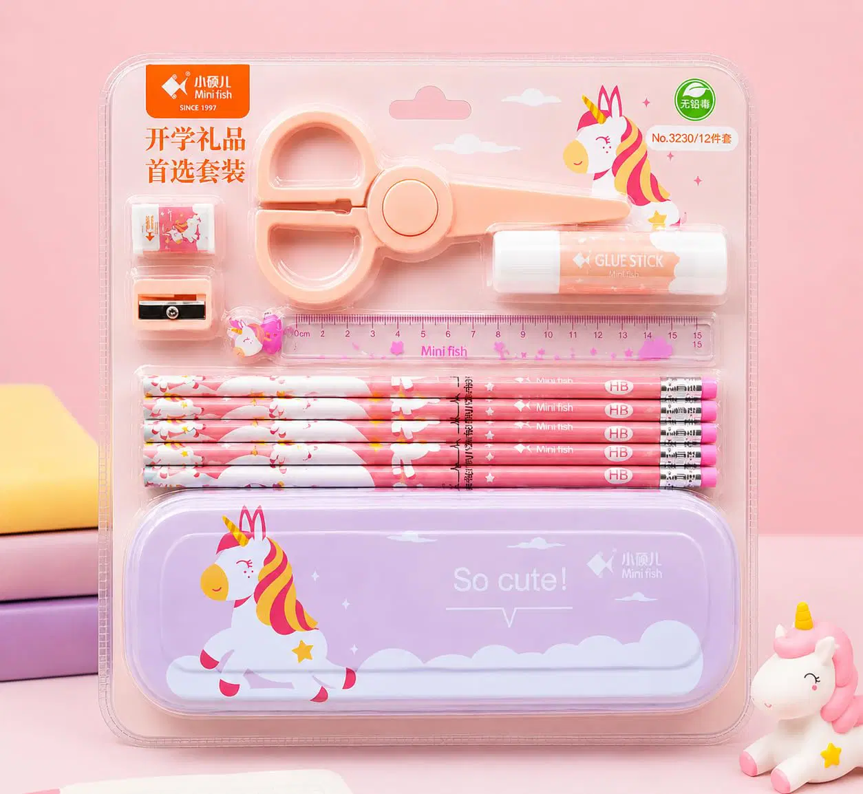 Unicorn Stationery Gift Set for Kids Pink Col. kit set