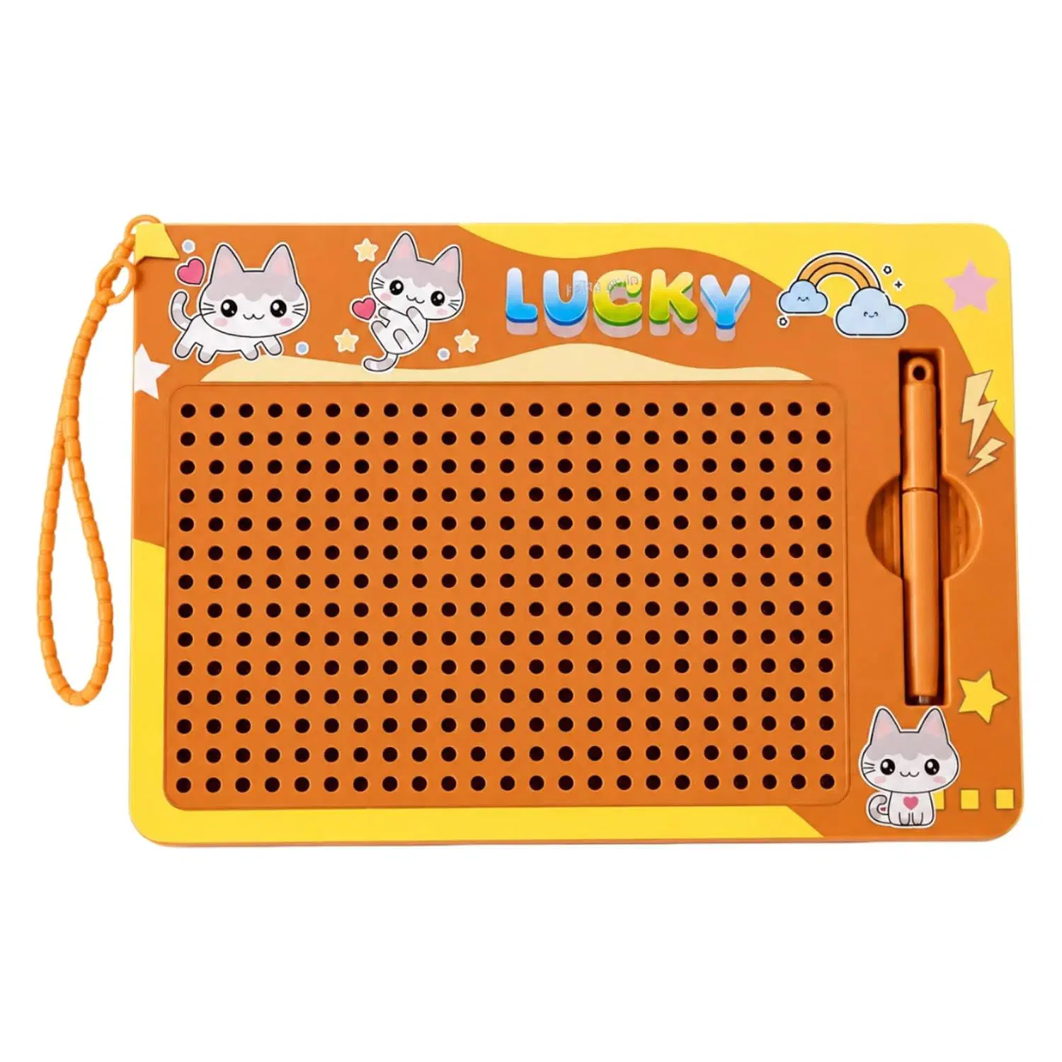 Kids Magnetic Drawing Board with Pen Orange col.
