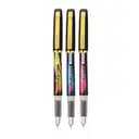 Unomax Express Gold Fountain Pen Includes 3 Ink Cartridges and 1 Converter Col-Blue – image 3