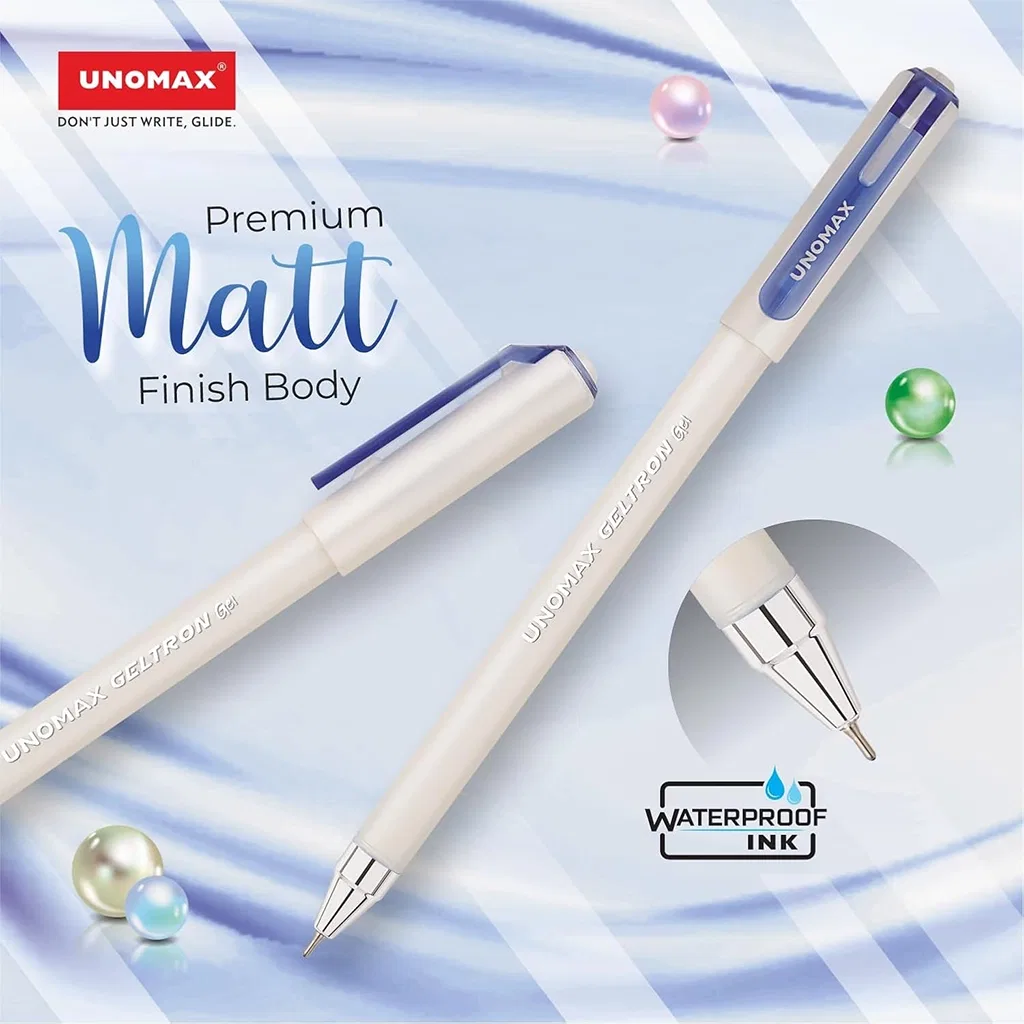 Unomax Geltron Pearl Blue Gel Pens
