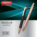 Unomax Excella Metal Blue Ball Pen Gold Body with box pack – image 4