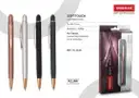 Unomax Shoft touch Metal Blue Ball Pen Matt Gray Body with box pack – image 2