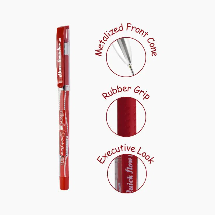 Elkos Quick Flow Red Ball pen