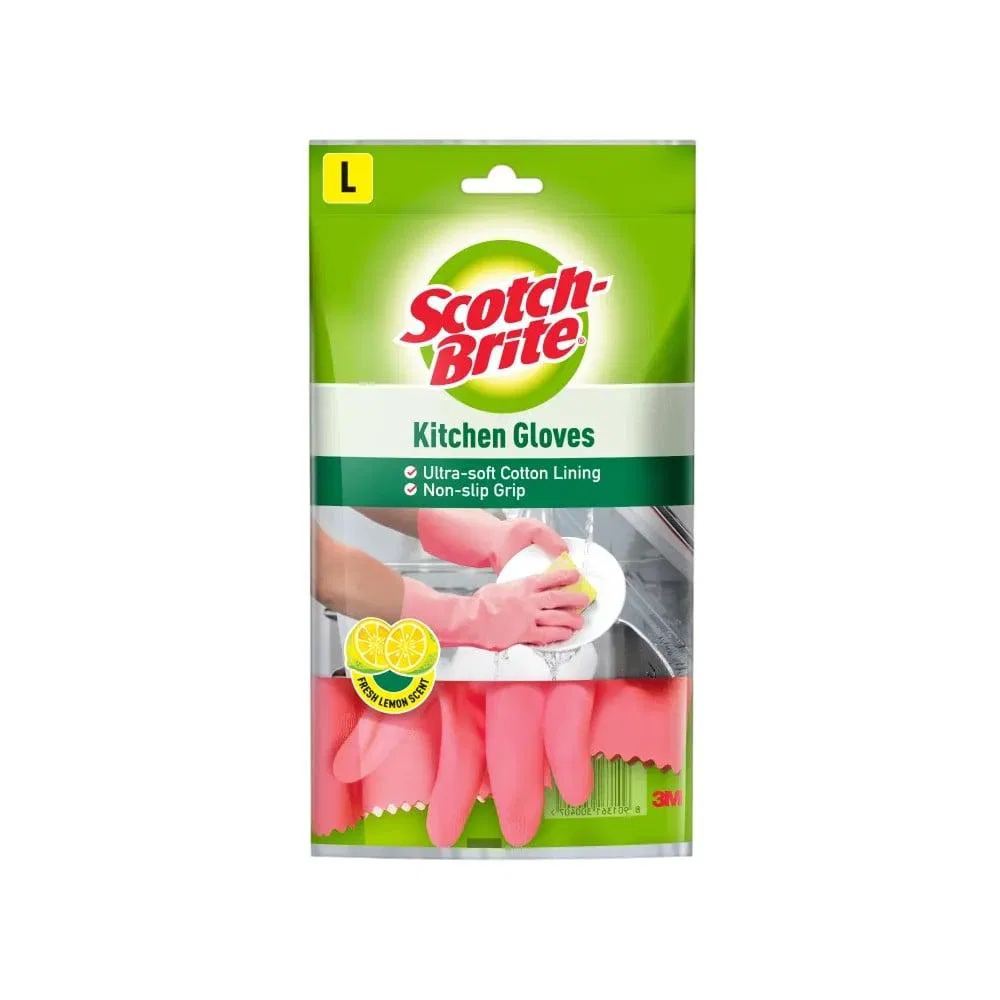 Scotch-Brite Kitchen Gloves – Fresh Lemon Scent, Large (L)