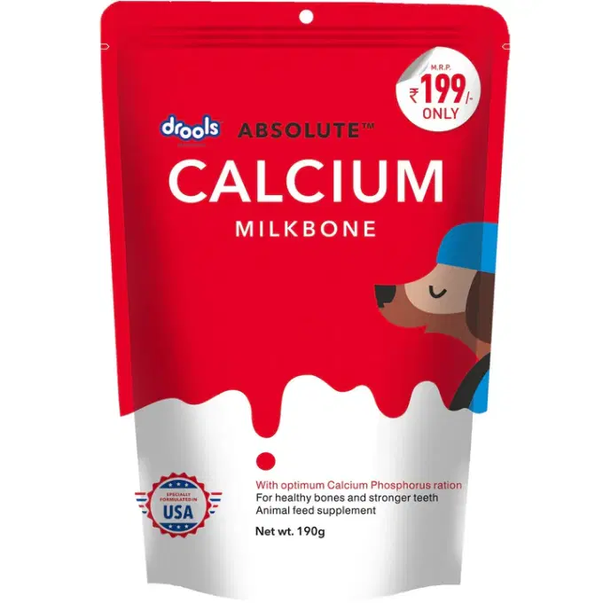 Dog Food - Drools Absolute Calcium Milk Bone Supplement 190 g (20 pcs)