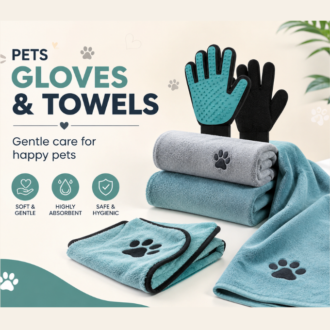 Pets Glove & Towel
