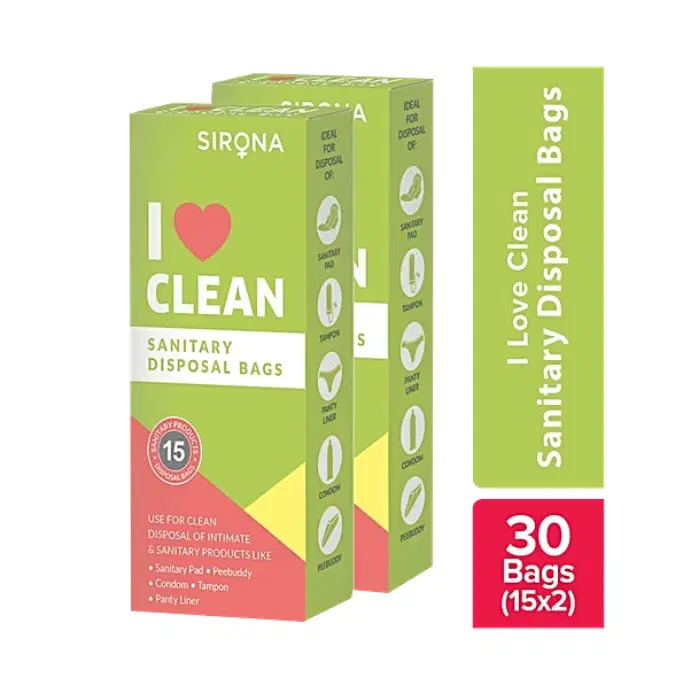 SIRONA Sanitary Disposal Bags for Discreet Disposal of Intimate Products (30 Bags)