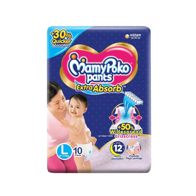 MamyPoko Pants Extra Absorb Baby Diapers, Large (L),