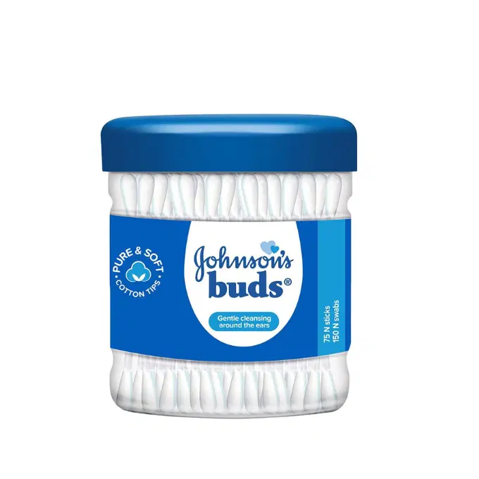  Johnson's Johnson Buds Gentle, 150 Swabs (White, 75 Count)