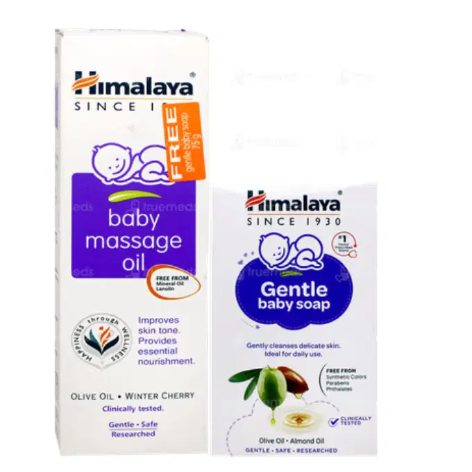 Himalaya Baby Massage Oil 200Ml With Gentle Baby Soap 75Gm Free