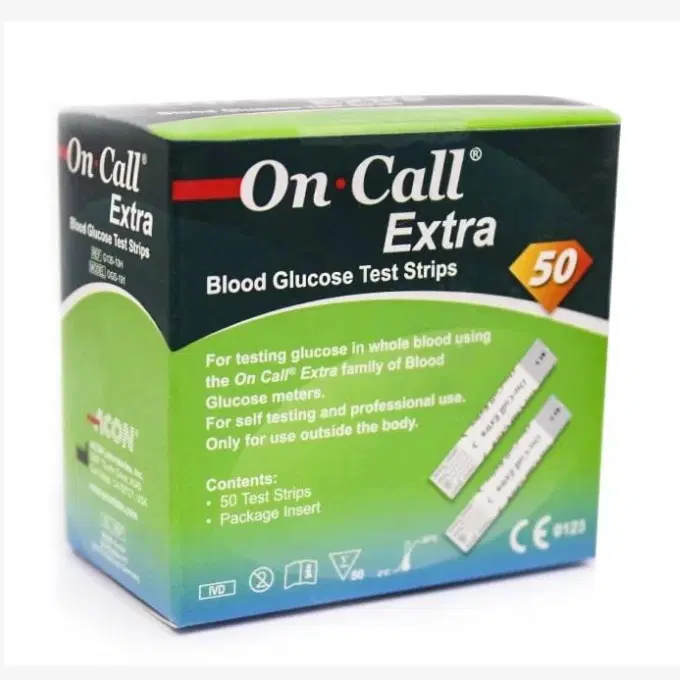On Call Extra Blood Glucose Test Strips 50s