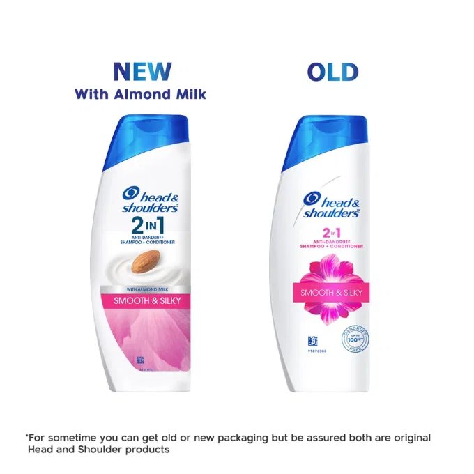 HEAD & SHOULDERS 2-in-1 Smooth and Silky Anti Dandruff Shampoo + Conditioner With Almond Milk (340 ml)
