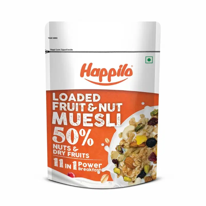Happilo Loaded Fruit & Nuts Muesli 400g, Healthy Food for Breakfast,