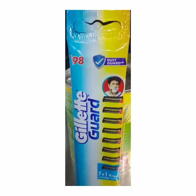 GILLETTE GUARD SHAVING RAZOR (7+1 FREE) BLADE 8'S