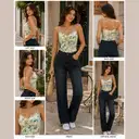 Floral Corset Cami Crop Top | M | Korean & Chinese crop top – image 7