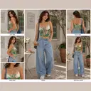 Floral Corset Cami Crop Top | M | Korean & Chinese crop top – image 2