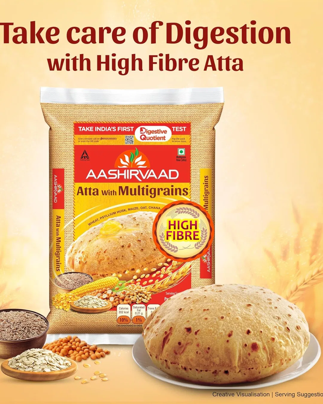 Aashirvaad High Fibre Atta with Multigrains(Multigrains Gothambu Podi)