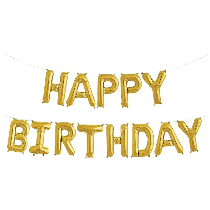 Cherishx Happy Birthday Foil Baloon Golden Colour