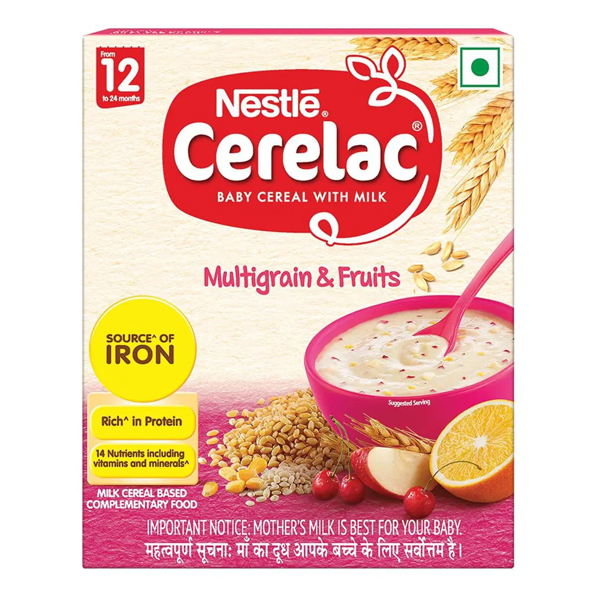 Cerelac Baby Cereal With Milk, Multigrain And Fruits (From 12 And 24 Months)