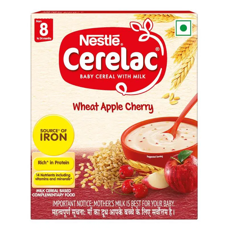 Cerelac Baby Cereal With Milk, Wheat Apple (From 6 Months To 24 Months)