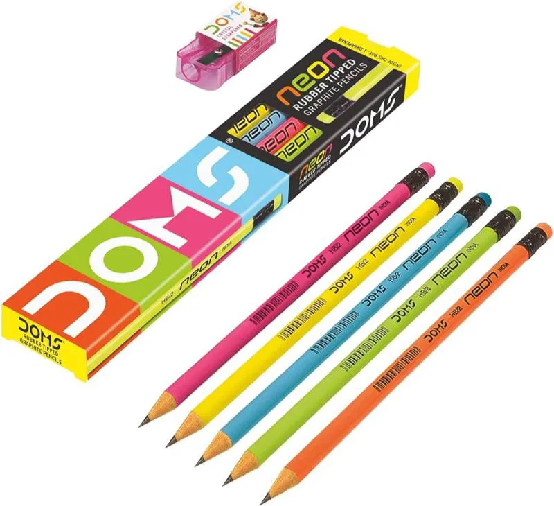 Doms Neon Rubber Tipped Graphite Pencils