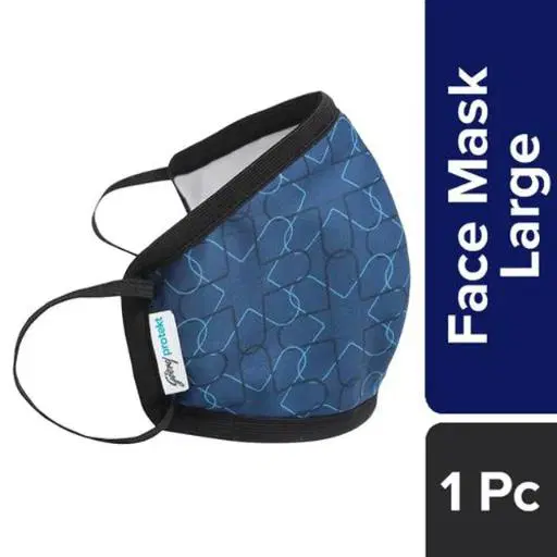 Godrej Protekt Face Mask - Protekt P-W95 Reusable, 6 Layer Germ Shield, Medium, Navy Blue