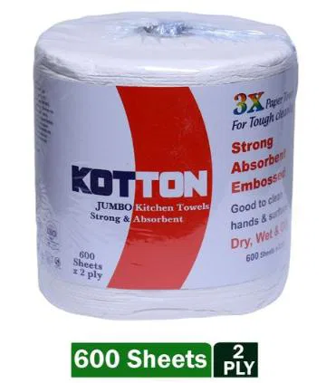 Kotton Jumbo Kitchen Towel Roll 600 Sheets 2Ply