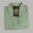 Girls Olive Green Cropped Utility Shirt Top | xl | korean & chinese crop top | cotton material – image 3